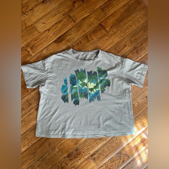 Yohji Yamamoto Shirt Soft Cotton Jersey Wild Flower Print One Size - Picture 13 of 13